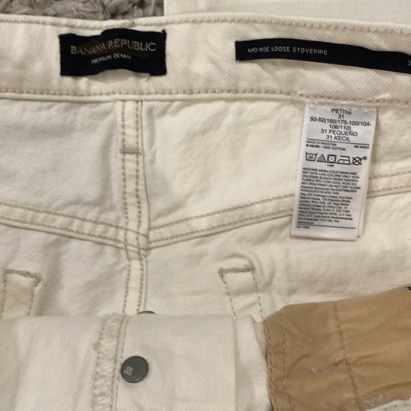 NWT Banana Republic Loose Jean Stovepipe white Jean  Denim 31 Petite 10 P 10P - Picture 7 of 11